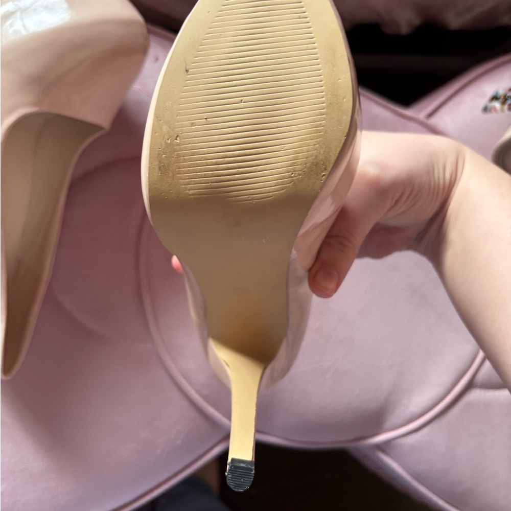 Nude Patent Platform Stiletto Heels Size 11 Party Prom Y2K - Picture 3 of 4